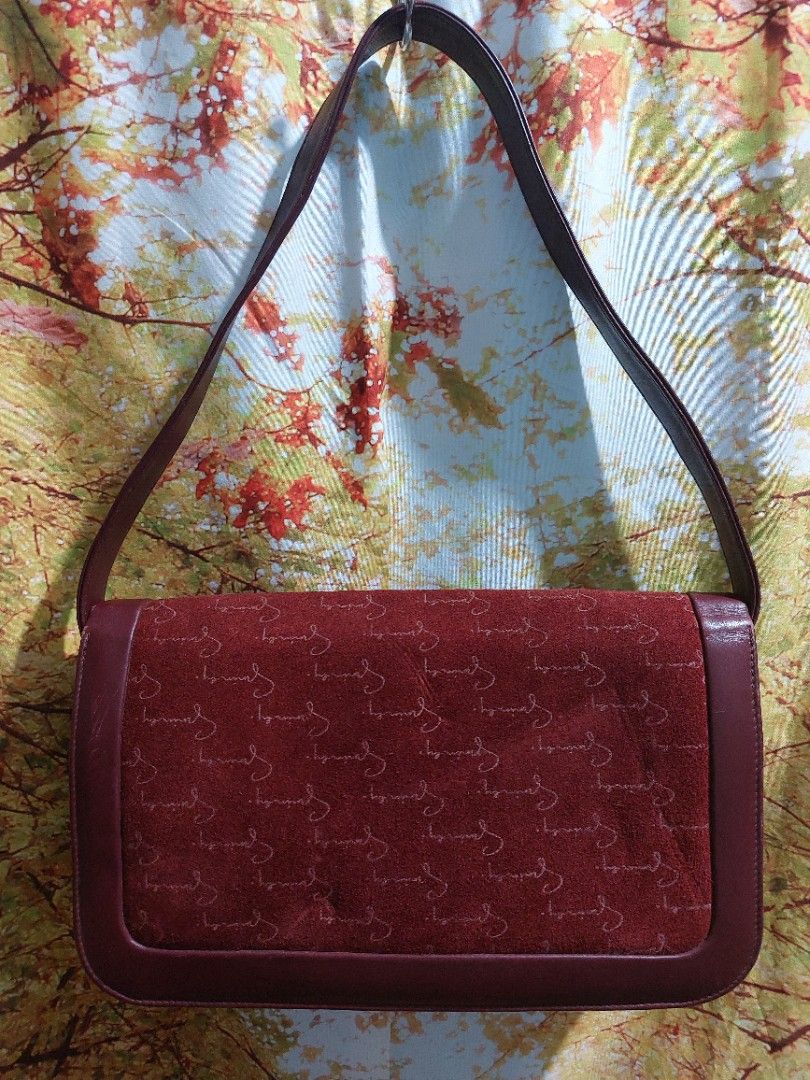 Sac GIVENCHY Vintage Purse Made in Spain Signature Logo Red Suede Shoulder  Bag 