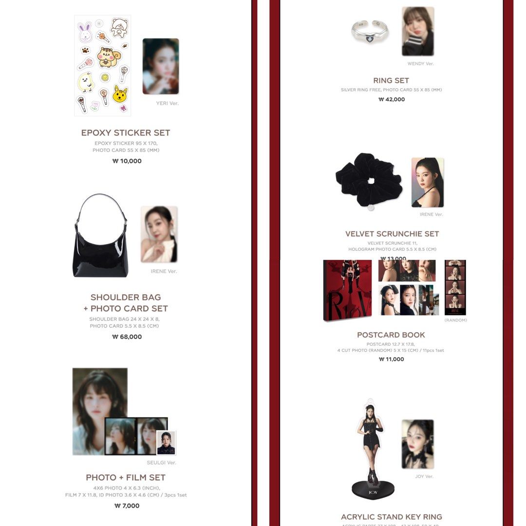 GO) RV R to V Official MD 2nd lineup red velvet irene joy wendy