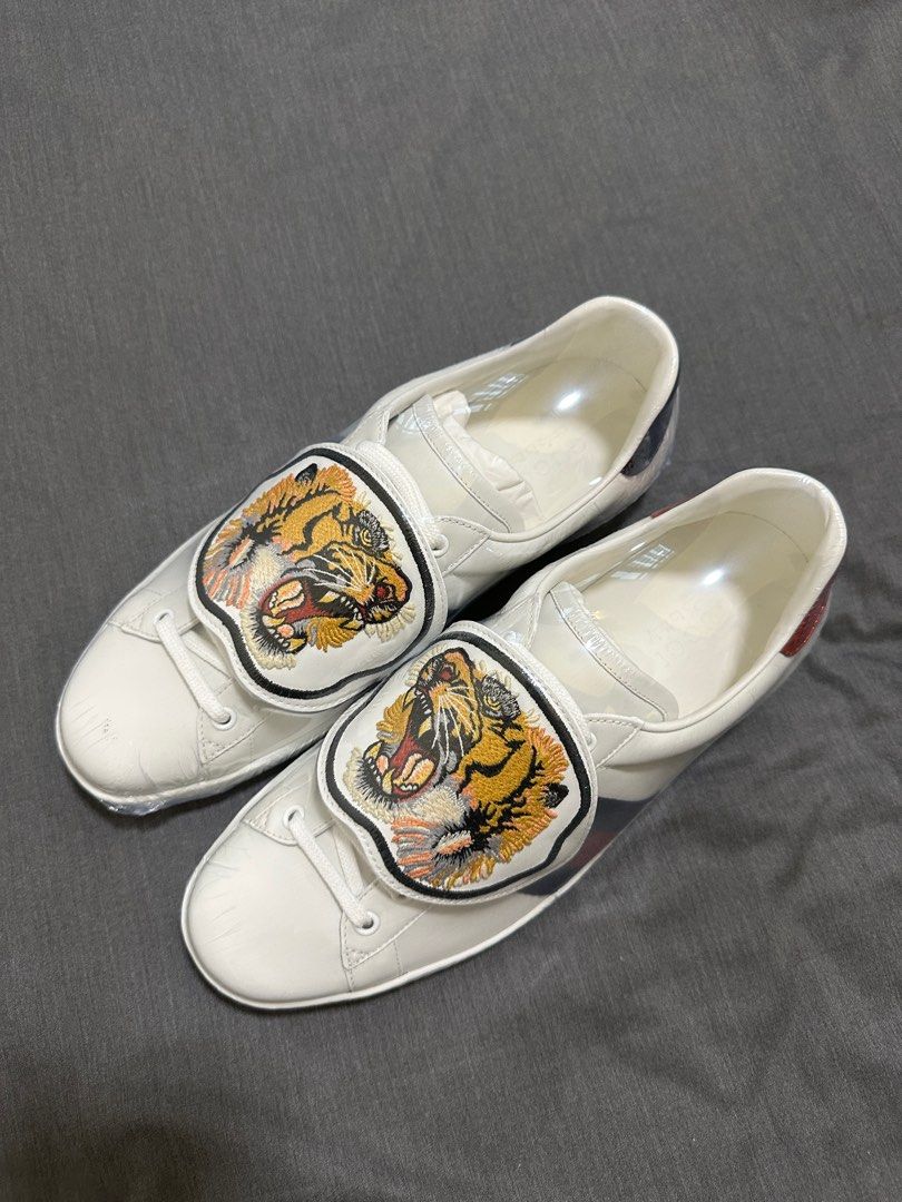 Gucci Ace Sneaker with Tiger Patch Luxury Sneakers Footwear on