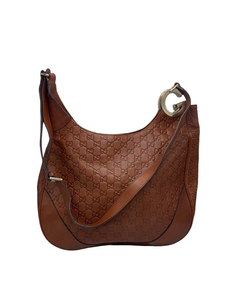 Gucci guccissima GG brown leather crossbody bag
