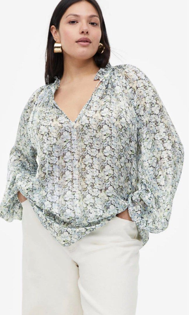 H&m creped blouse shop