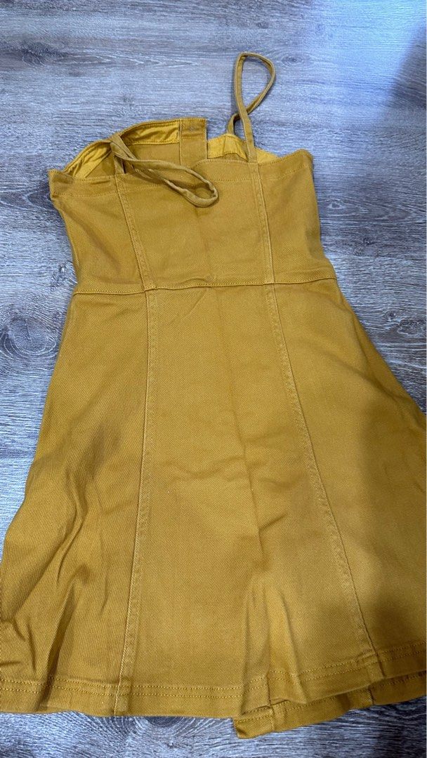 Mustard clearance denim dress