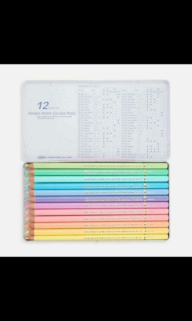 Holbein Artist Color Pencil Pastel Tone Set of 12 + Holbein Meltz Color