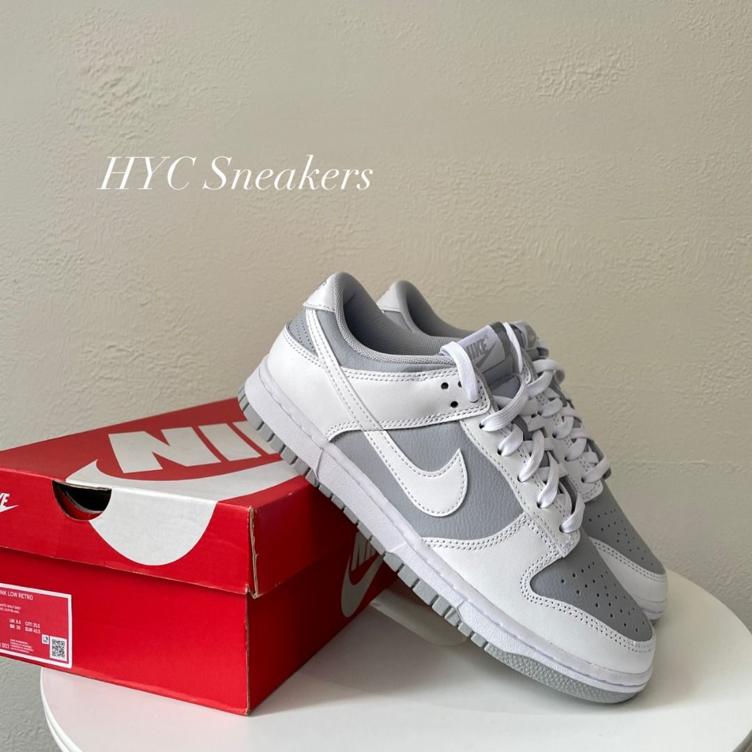 HYC] 全新現貨NIKE DUNK LOW WHITE GREY 反轉灰白極簡灰白低飽和煙灰