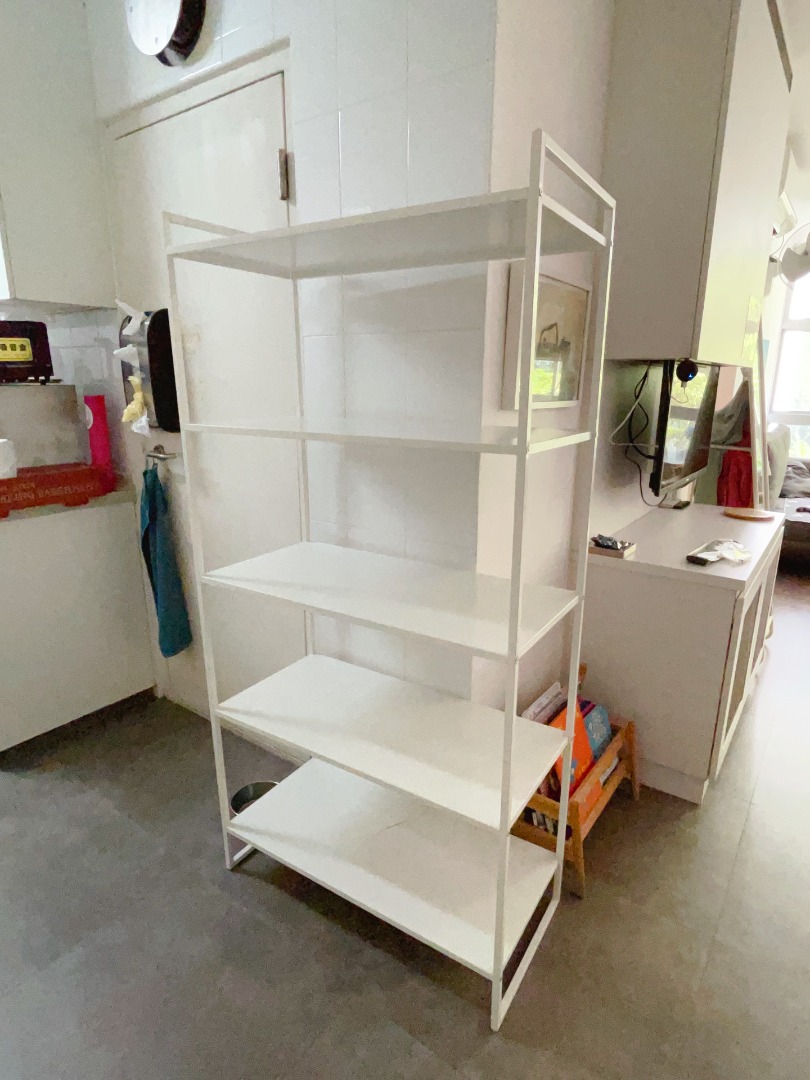 IKEA Jonaxel White Metal Shelf, Furniture & Home Living, Furniture