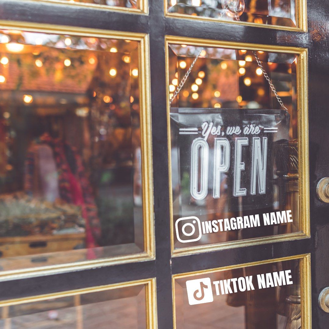 Instagram Tiktok Handle Name Sticker, Hobbies & Toys, Stationery