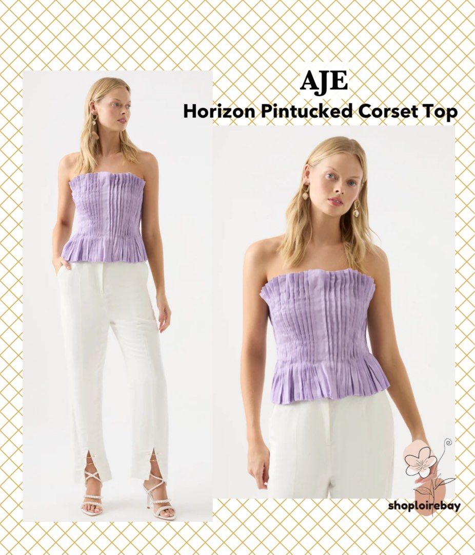Horizon Pintucked Corset Top, Lilac