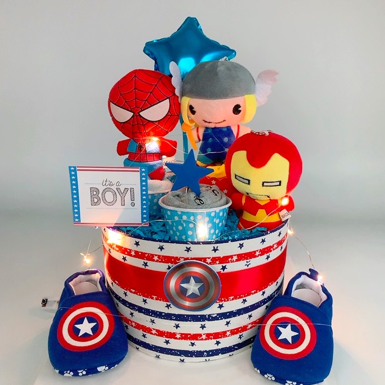 Instock! Superheroes Diaper Cake, Babies Kids, Bathing