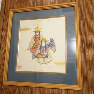 Japanese Vintage papercraft doll in frame