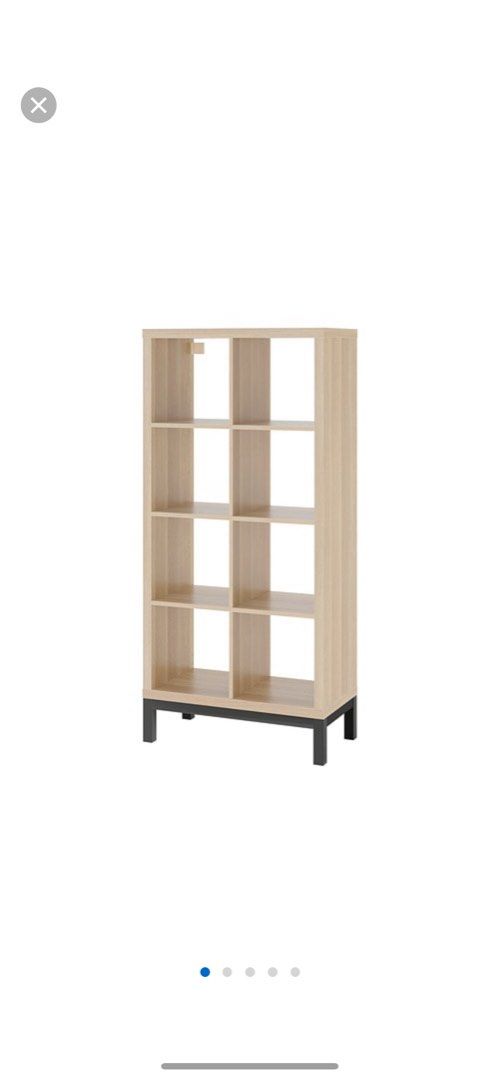 KALLAX Shelving unit with underframe, white stained oak effect/white,  147x94 cm - IKEA