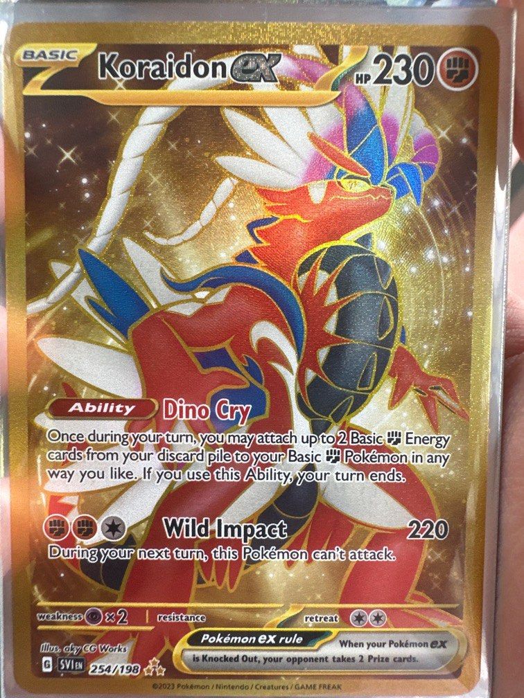 Koraidon EX Gold Card 254/198, Hobbies & Toys, Toys & Games on Carousell