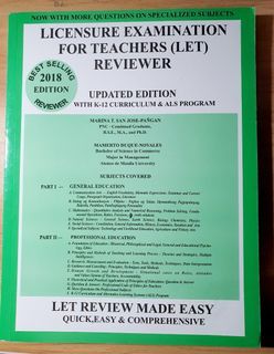 Licensure Examination For Teachers LET Reviewer (2018 Updated Edition)