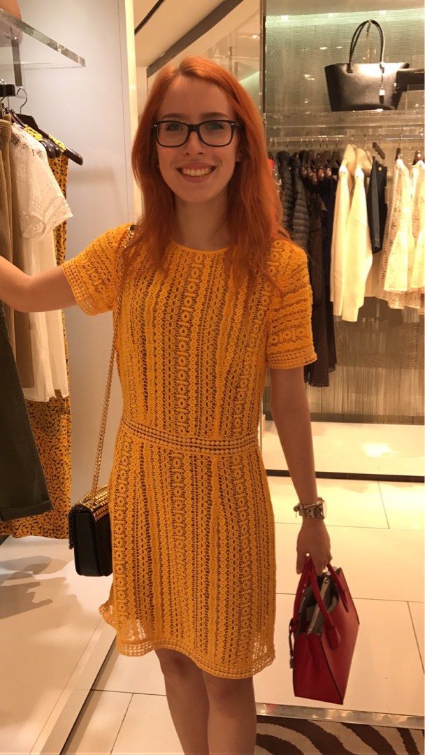 Michael kors best sale yellow crochet dress