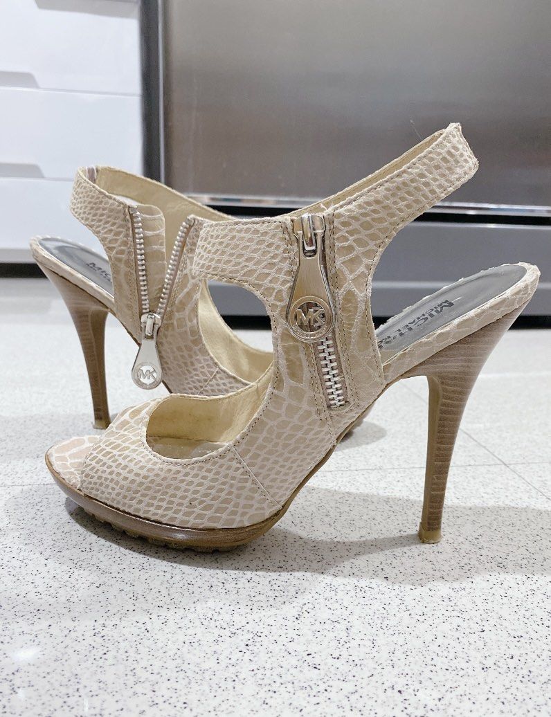 michael kors leather heels