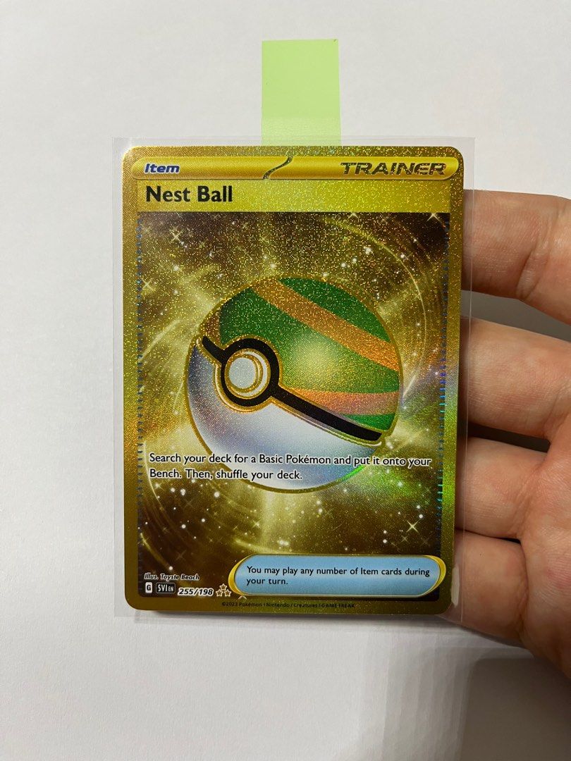 scarlet violet Nest Ball TCG pokemon hyper rare gold card, Hobbies & Toys,  Toys & Games on Carousell
