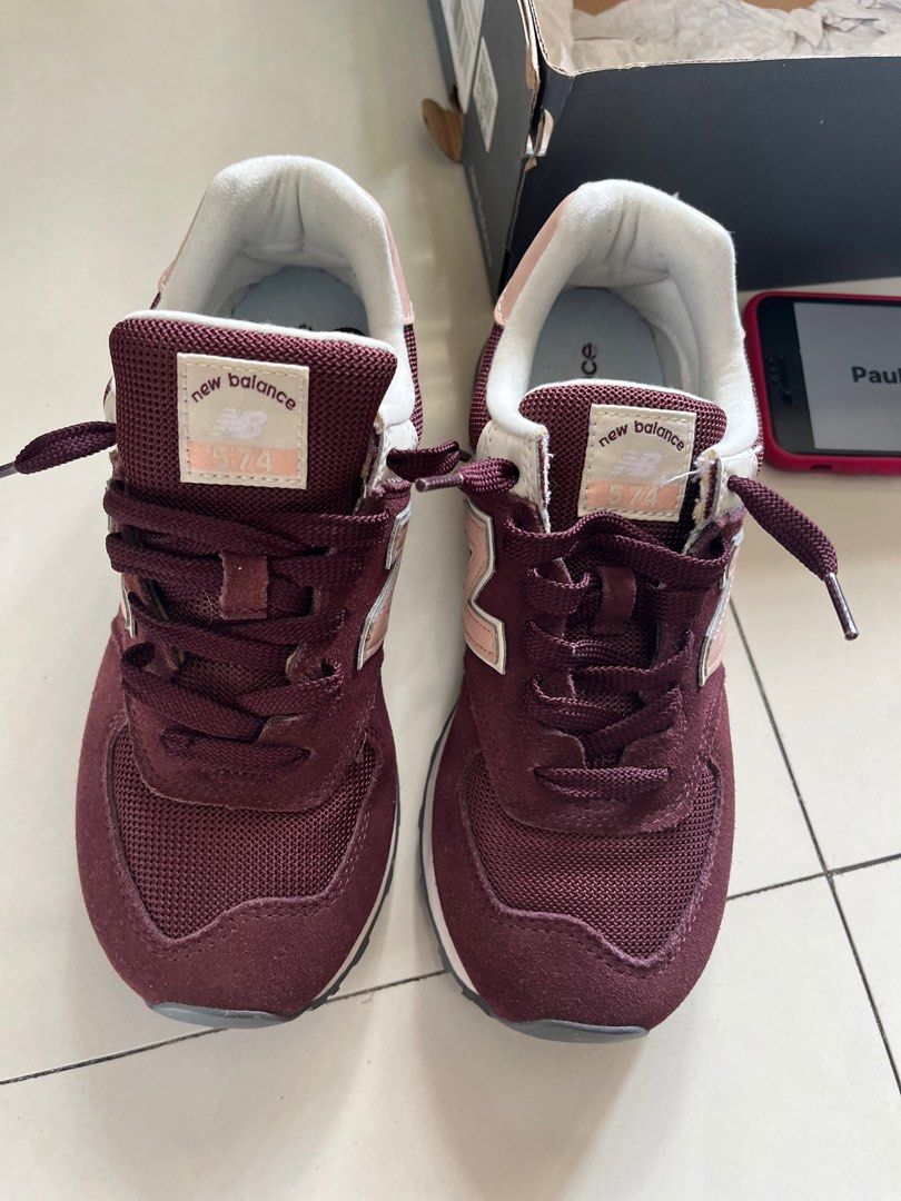 New Balance 574 pink red Women s Fashion Footwear Sneakers on