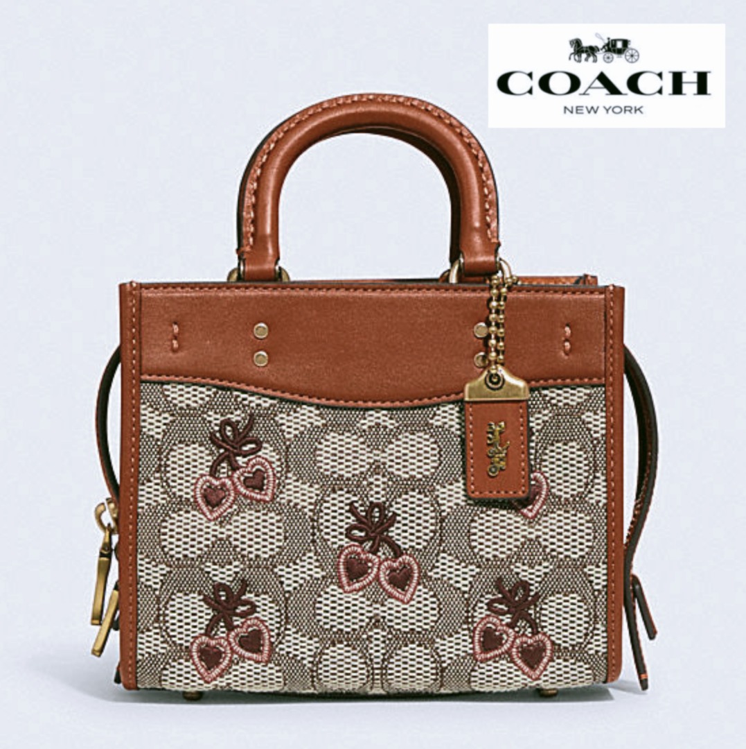 Coach Rogue 17 With Cherry Print Chalk/Multicolor in Glovetanned Leather  with Brass-tone - US