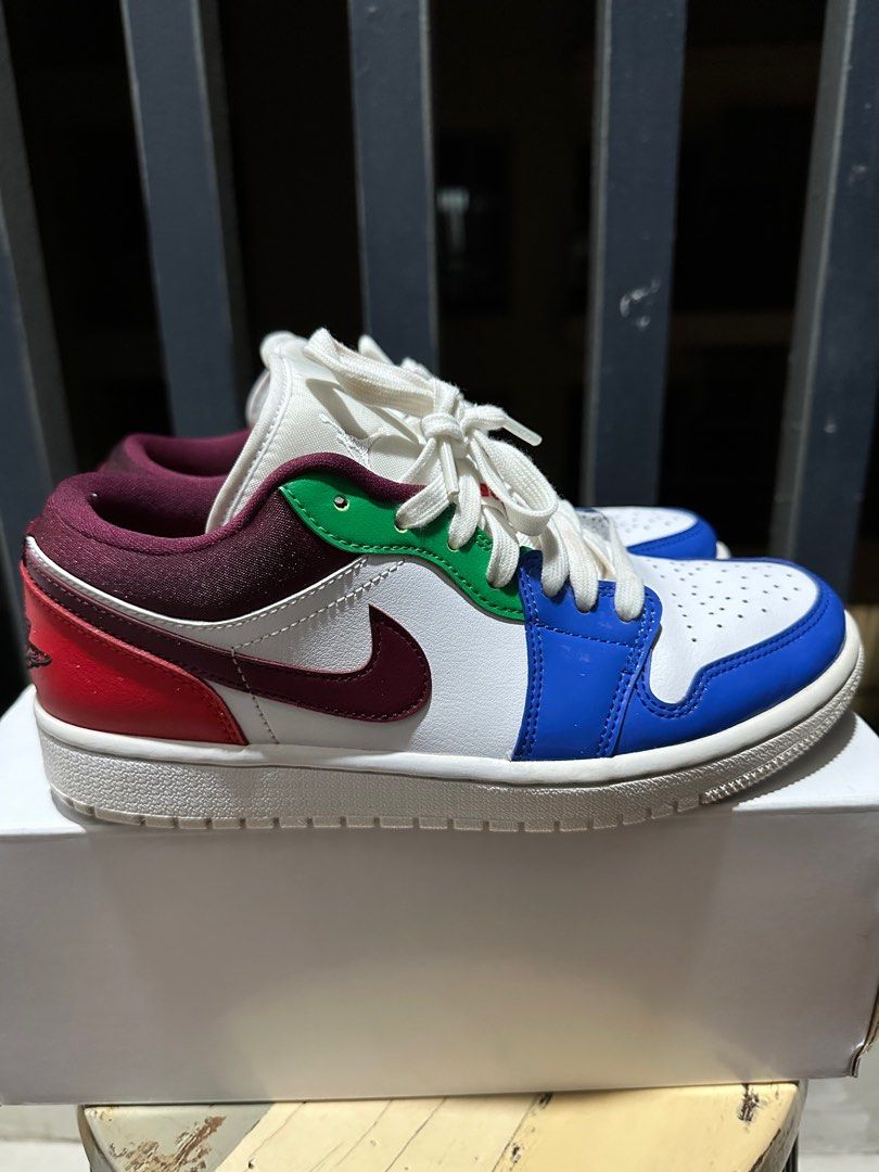 Nike Air Jordan 1 Low Multicolor White/Beetroot/Red/Blue//Green on