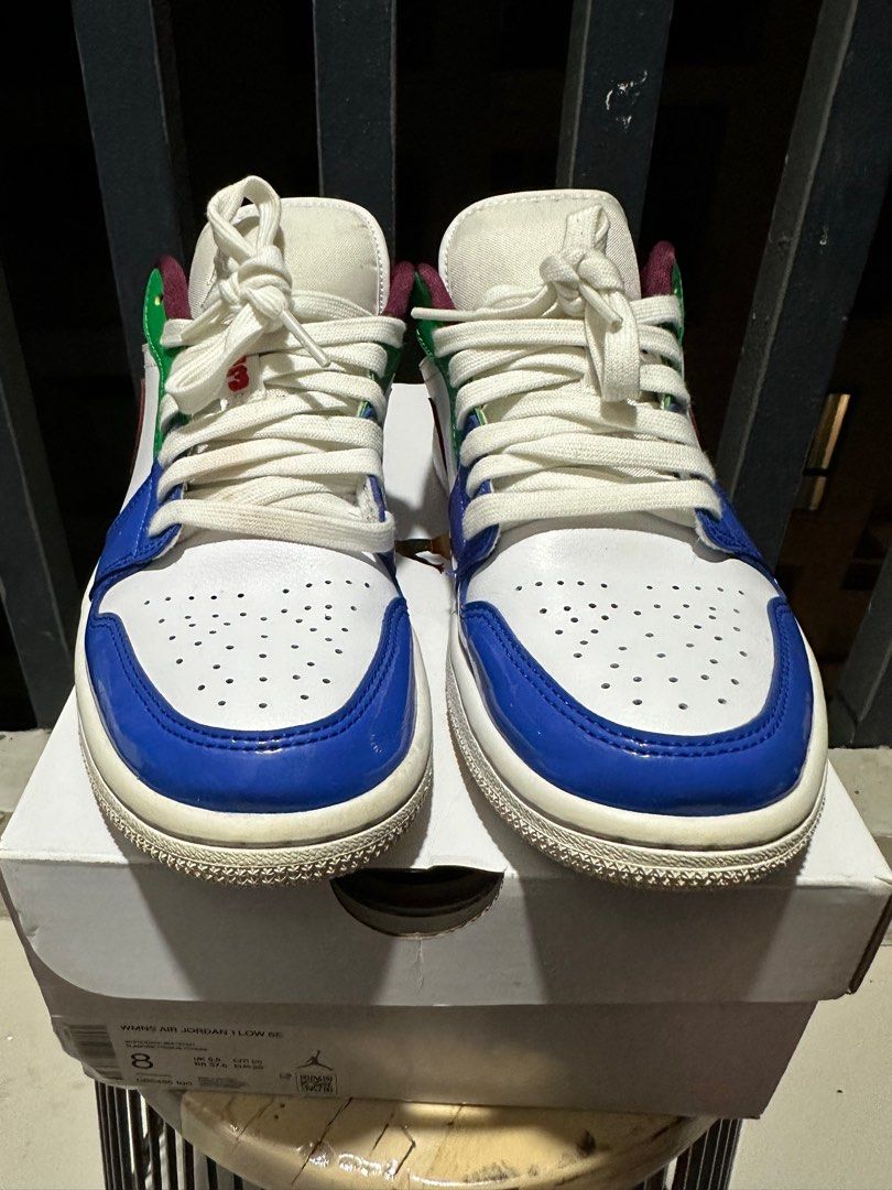 Nike Air Jordan 1 Low Multicolor White/Beetroot/Red/Blue//Green on