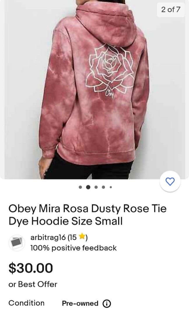 Obey mira rosa dusty deals rose tie dye hoodie