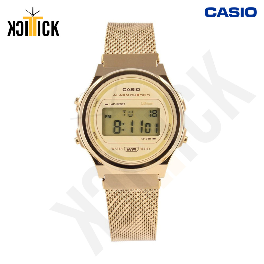 Original Casio A171WEMG9ADF Gold Stainless Steel Vintage Digital Wrist