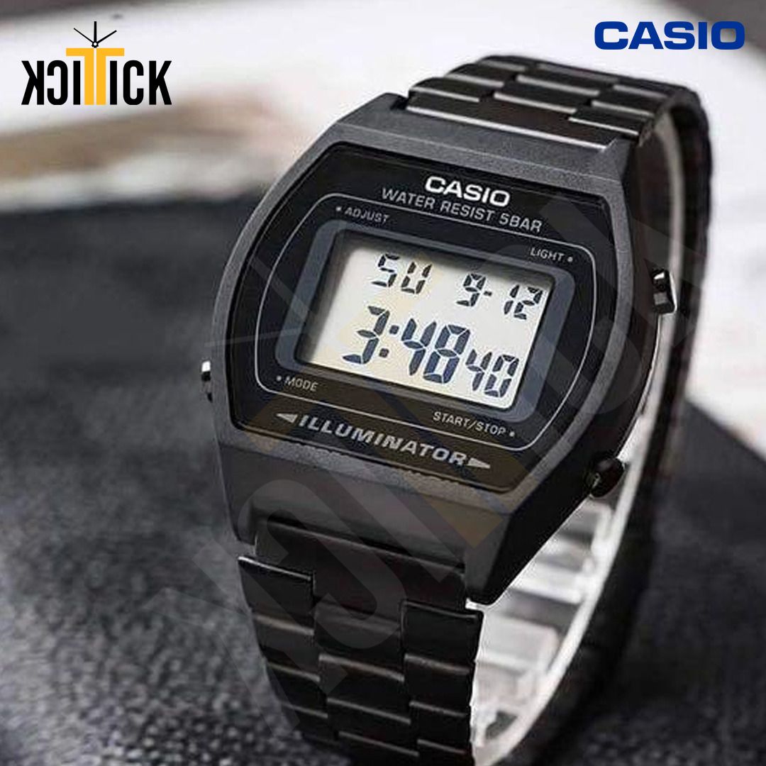 Original Casio B640wb 1adf Black Stainless Steel Vintage Digital Wrist Watch For Women And Men