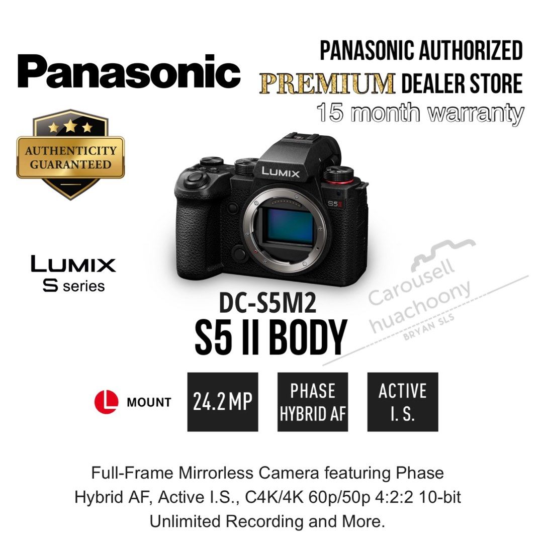 Panasonic LUMIX S5 II Mirrorless Digital Camera Body with