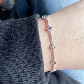 Pandora official purchasing Bracelet women's sky star Sterling Silver Star Bracelet 598498c01 Tanabata 925s Ready Stock ✅#available