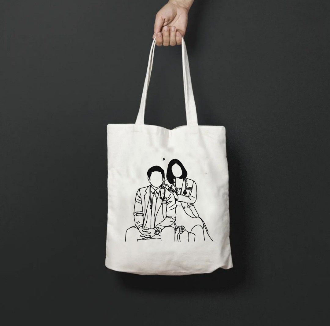 Drawing on online tote bags