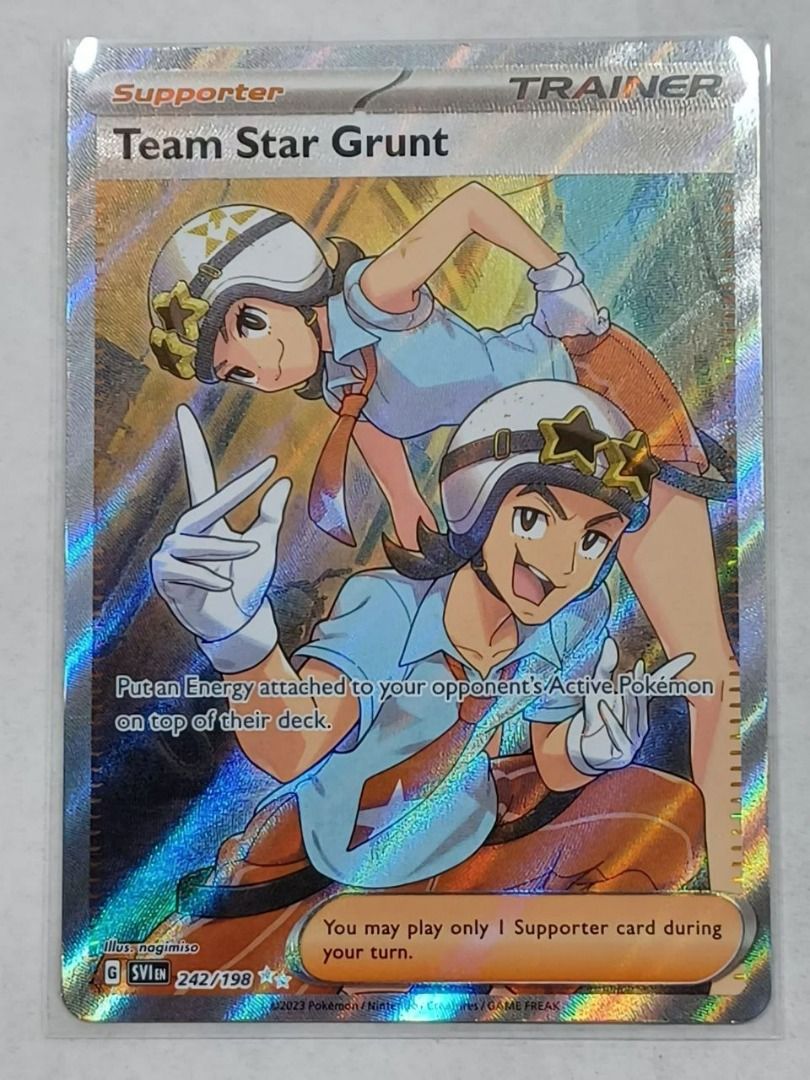 Pokemon TCG Team Star Grunt - 242/198 - Full Art Secret Rare, Hobbies &  Toys, Toys & Games on Carousell