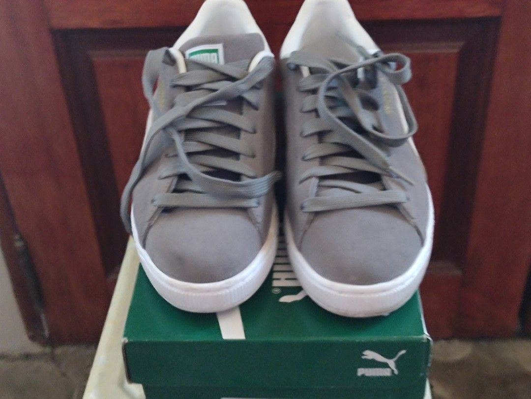 puma suede classic grey white