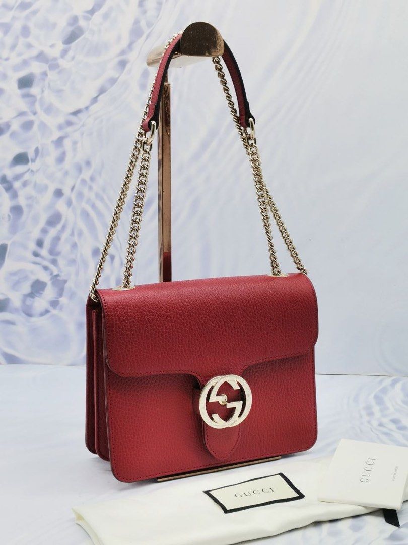 RAYA SALE GUCCI INTERLOCKING SMALL CROSSBODY CHAIN BAG Luxury
