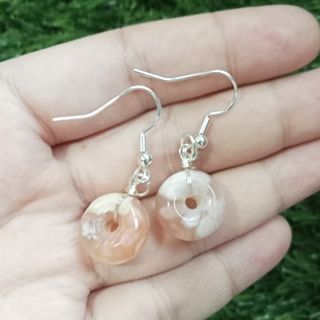SALE‼️Sakura Agate Donut Dangling Earrings