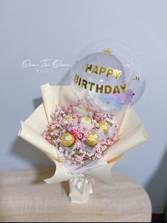 Party Planner - Chocolate Flower bouquet surprise event delivery room  decoration helium balloon, Hobbies & Toys, Stationery & Craft, Handmade  Craft on Carousell
