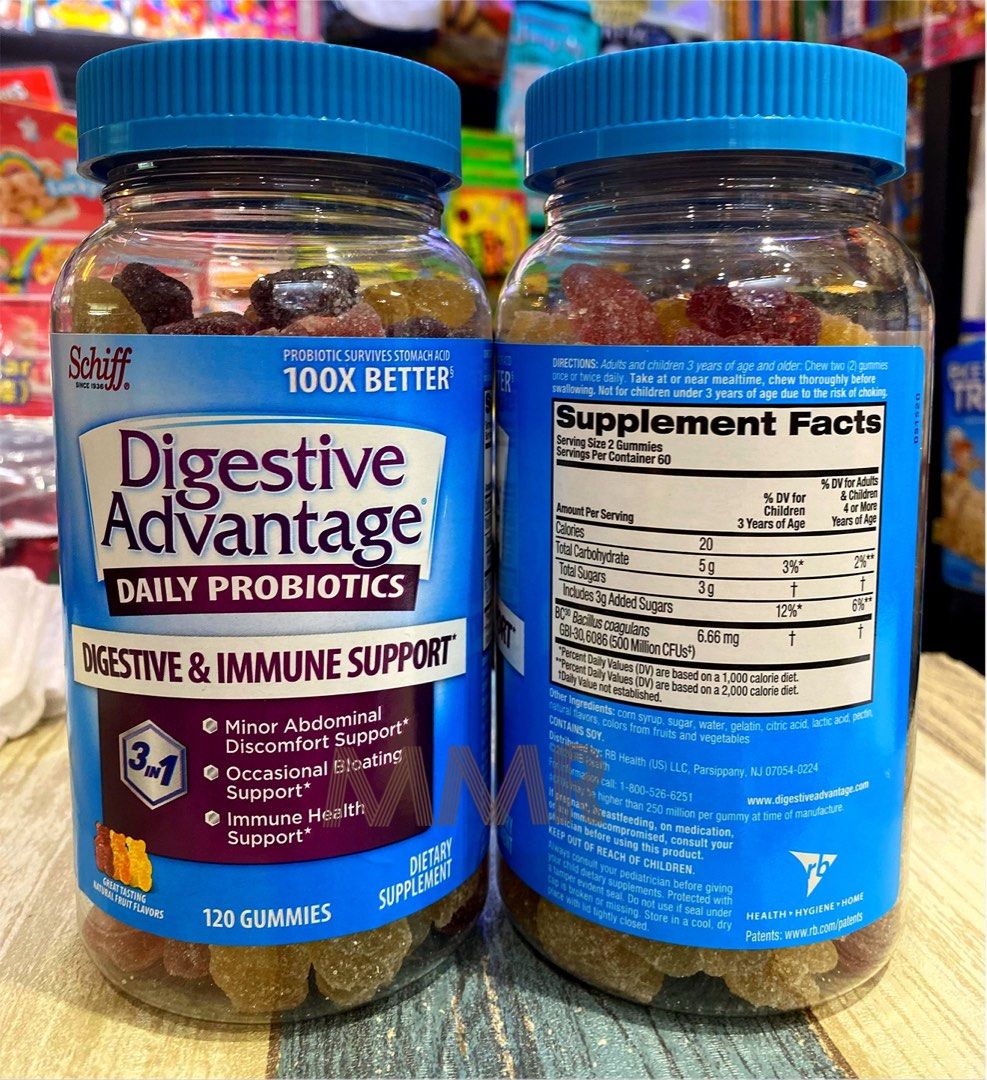 Schiff Digestive Advantage Daily Probiotics Gummy 120ct, 健康及營養食用品, 健康補充