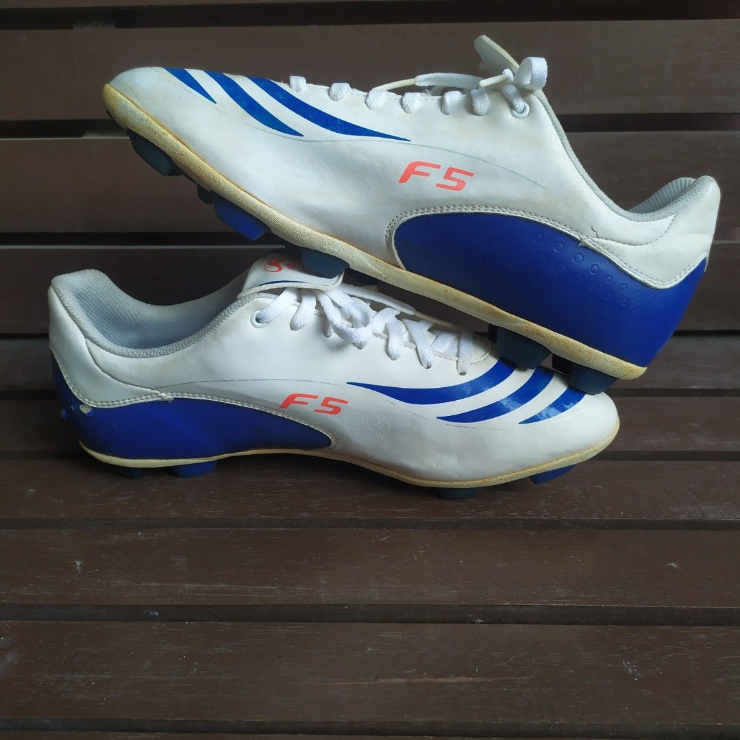 Sepatu Bola Original 42 Adidas Tunit F5 White Blue FG Olah Raga