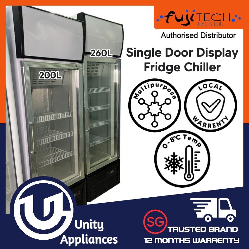 Single Door Display Fridge Showcase Chiller 200L/260L, TV & Home