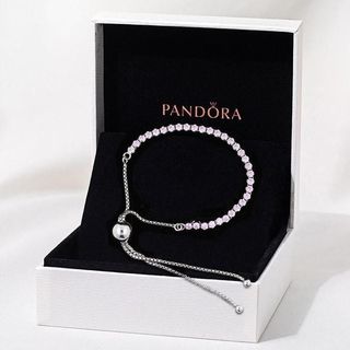 Spot pandora pandora genuine star shining Fashion Pink zircon women's bracelet 590524pcz Ready Stock ✅#available