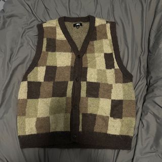 Stussy 格紋羊毛針織背心