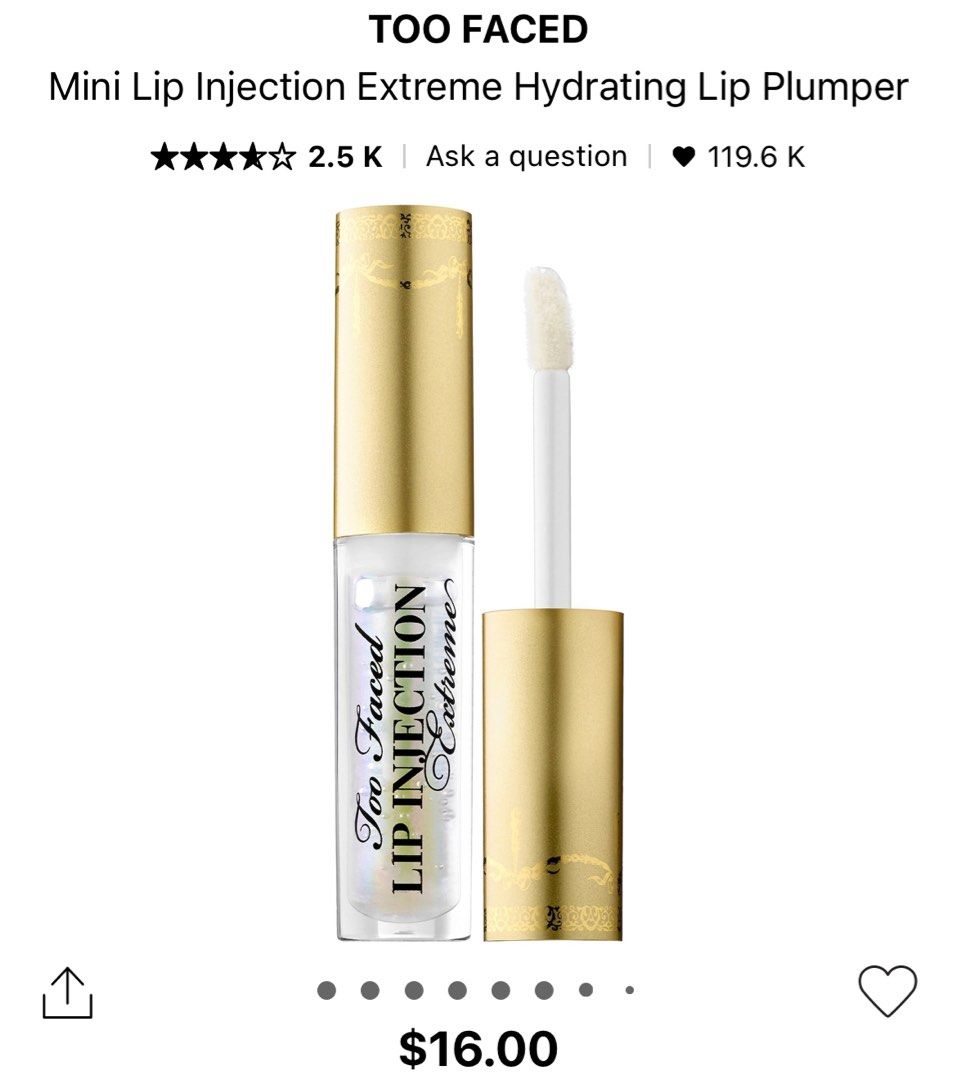 Two Faced Lip Injection Extreme Hydrating Lip Plumper - MINI VERSION on ...