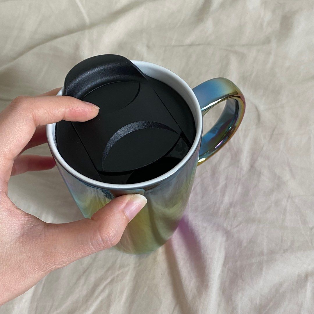 typo rainbow coffee mug with lid, Furniture & Home Living, Kitchenware