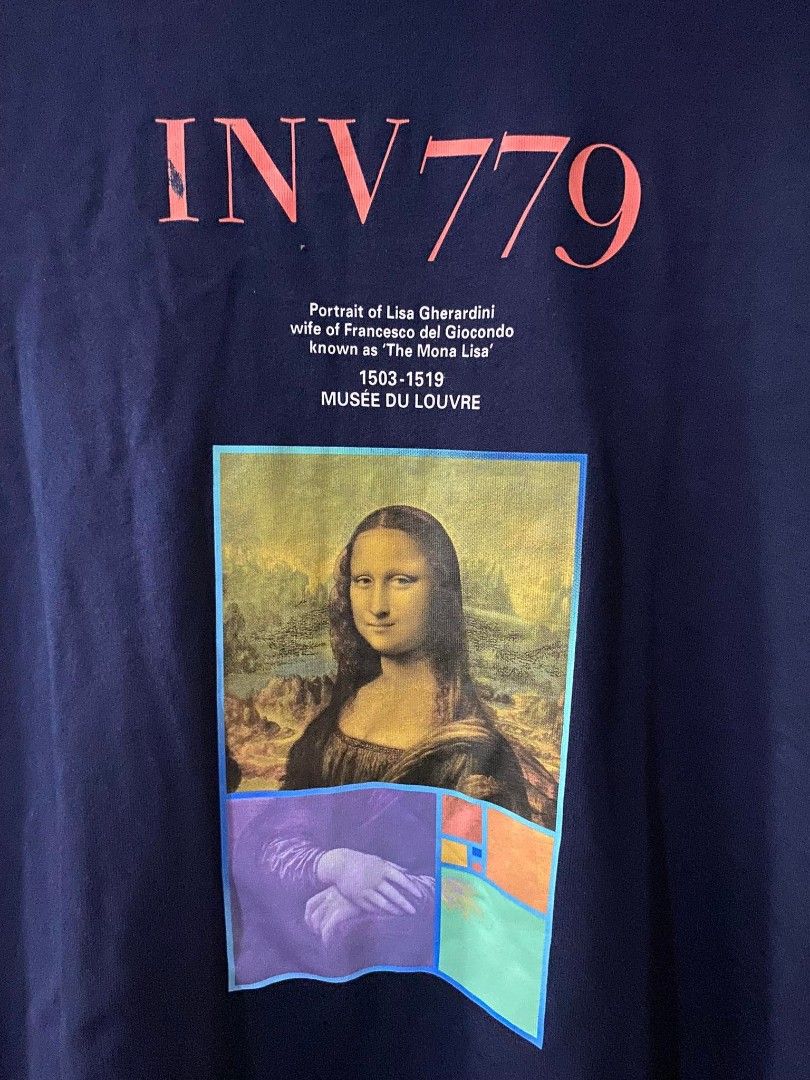 Uniqlo X Louvre (Category: Tshirts & Polo Shirts ) located in Davao. Submitted by bletti_bletti (Listing ID 1223841940, Image 2). Description: Brand: Uniqlo Size: Large Dimes: 21 width, 28 length Color: 8/10 (with slight flaw - letter I print) Navy blue Lightly used Fixed Price RFS: Decluttering.