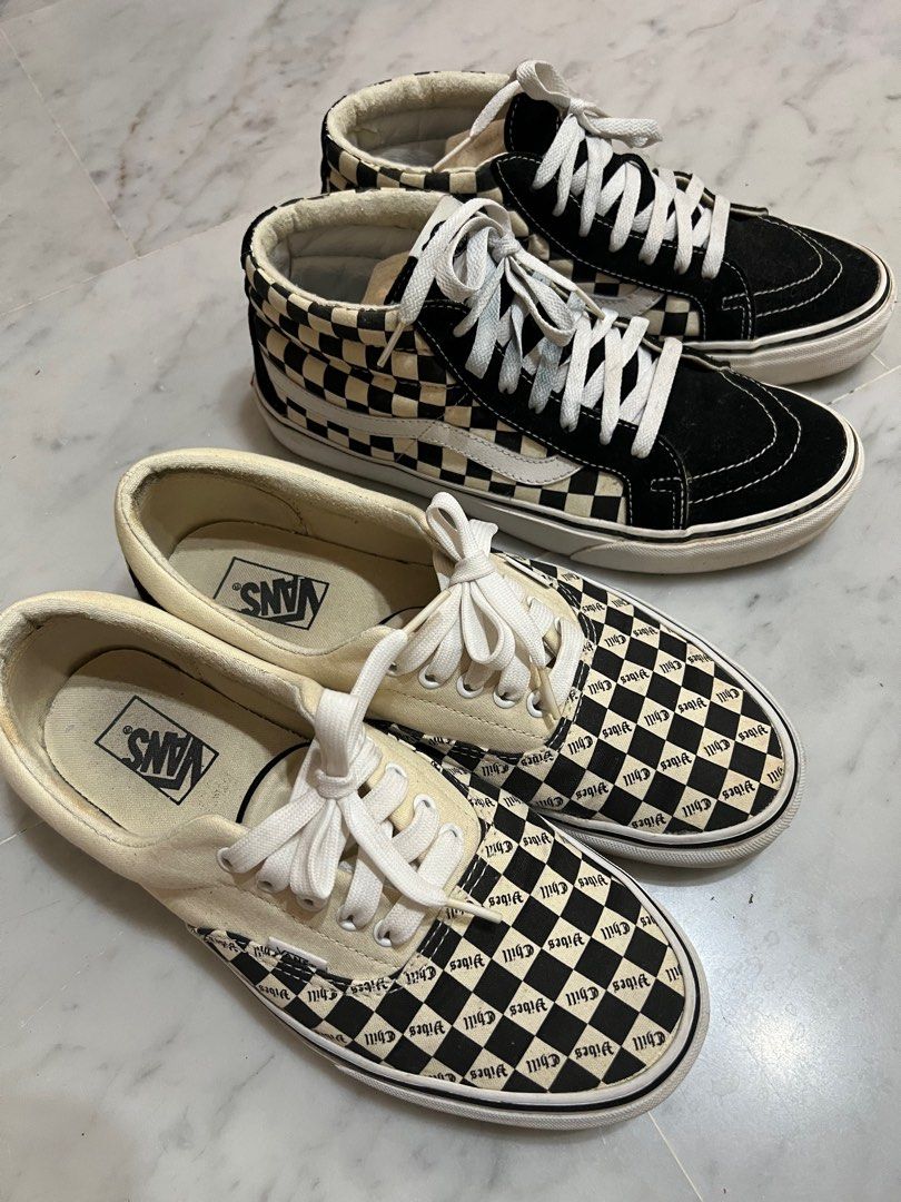Checkerboard vans sneakers hot sale