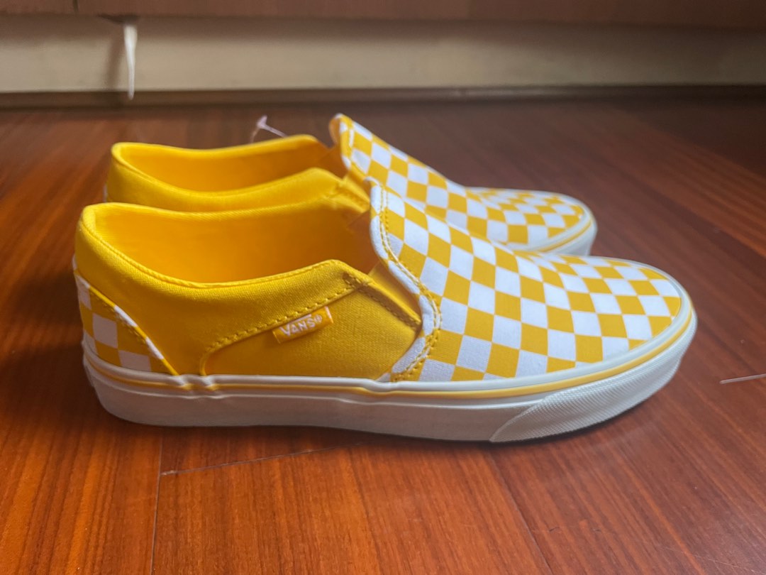 Vans Checkerboard Yellow on Carousell