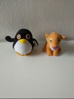 Vintage Classic Penguin and Simba McDonald's Soft Toys.