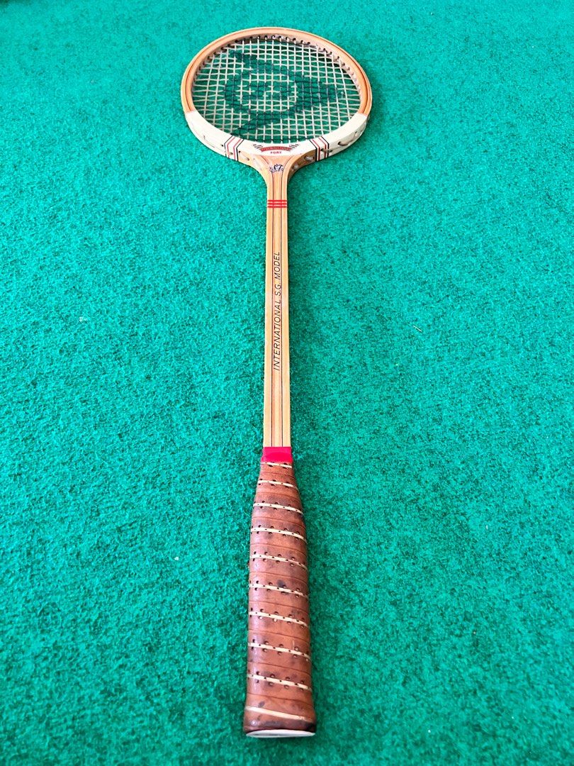 Vintage Dunlop Maxply Fort Wooden Squash Racket International, Sports
