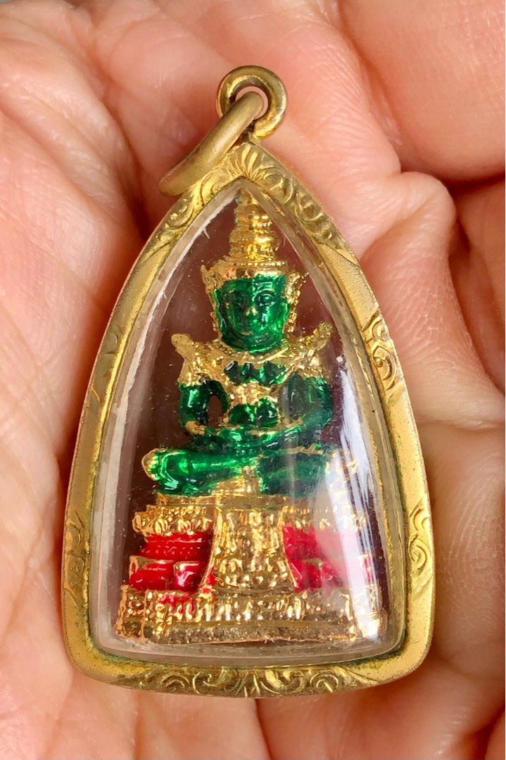 Emerald Natural Icy Translucent Green Jade Buddha Pendant inlaid Sterling  Silver | eBay