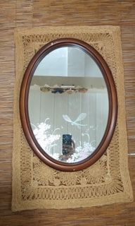 Vintage large Oval Mid century Wall Mirror