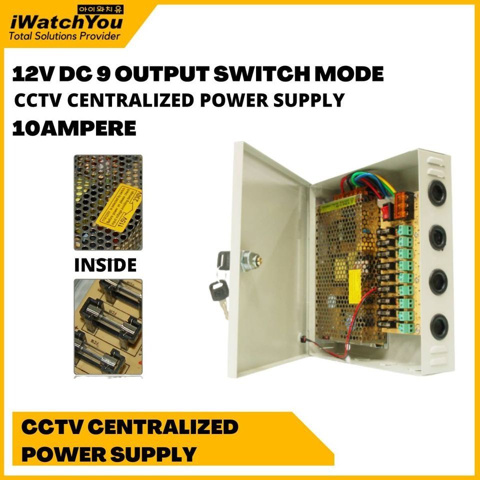 12VDC 10A 9 Output Switch Mode with PPTC or Resettable fuse Centralized ...