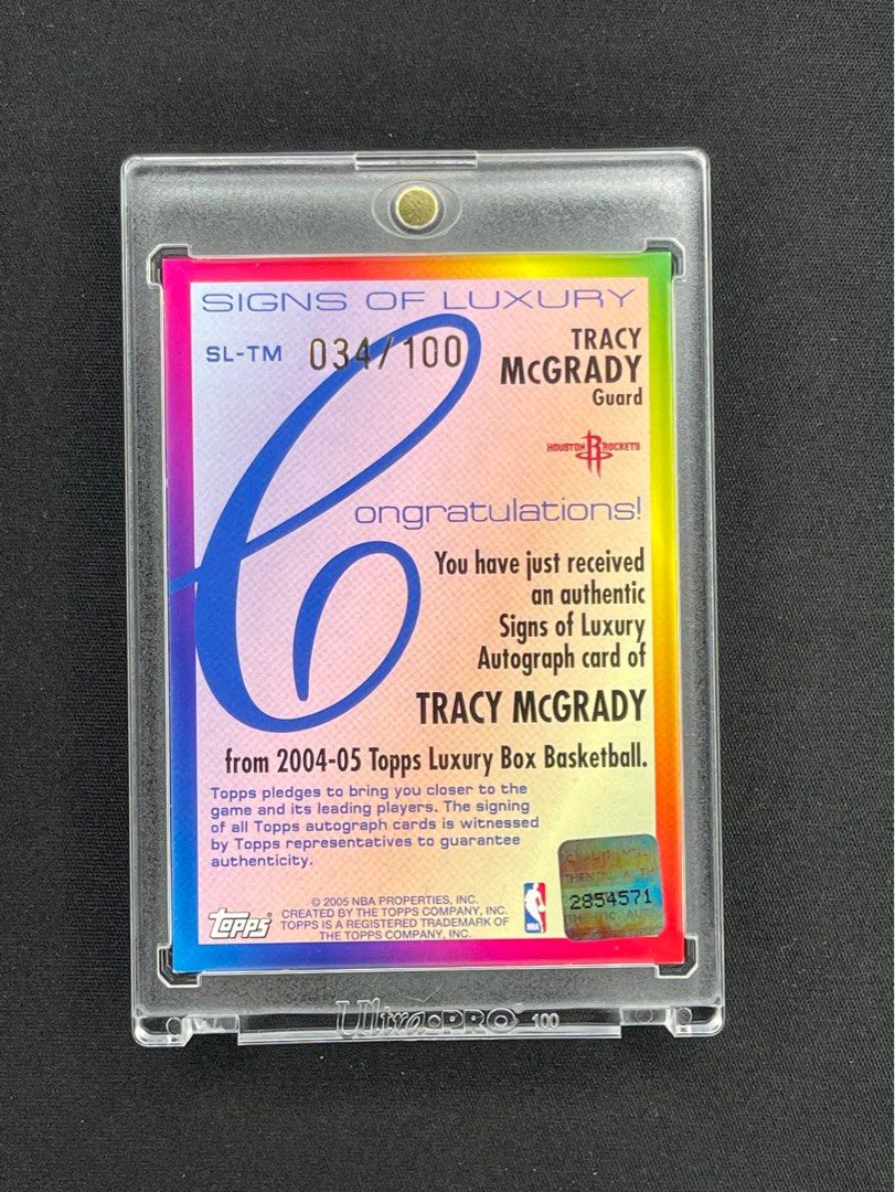 2004-05 Topps Signs of Luxury Tracy McGrady Auto /100 #SL-TM 